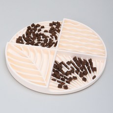 roico 寵物葉波紋矽膠嗅聞墊, 奶油色, 1個