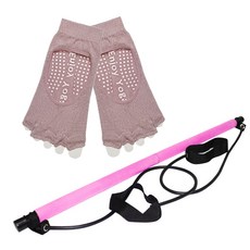 健身棒+露趾襪套組, 粉色