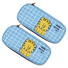 Lead home 動物農場大容量鉛筆盒收納包, 獅子(天藍色), 2個