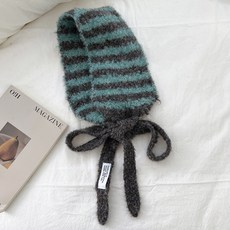 SORIDAL Temp 條紋蝴蝶結迷你少女風頸圍圍巾