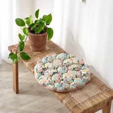 柔和印花圓形坐墊