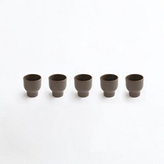ERATO 韓國製 Si-e 陶瓷燒酒杯5入組 棕褐色, 1套, 單品