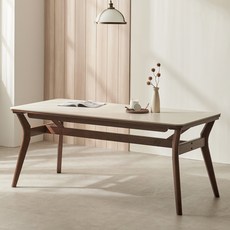 보니애가구 도버 포세린 세라믹 원목식탁 1800 방문설치, 로코코베이지(상판), 월넛(프레임, 다리), 6인용