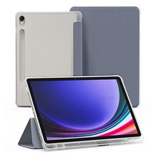 [Sinjimoru] 透明附筆槽平板電腦保護套 適用於 Galaxy Tab S10FE/S9FE/S9 11吋 薰衣草紫, 1個