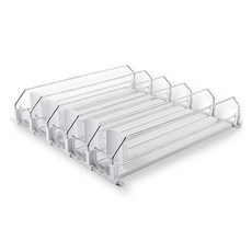 EASY GONGGAM 冰箱罐裝飲料自動補充收納架, 1組, 白色 + 銀色