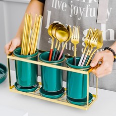 鐵架3格瀝水餐具筒 YT_RA717, 混合色, 1個