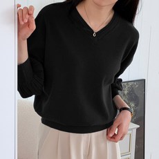 앤드스타일 여성용 U2핀턱슬리브 양브이 니트 261310