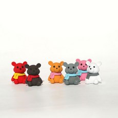 Nature Goods 迷你圍巾小熊公仔 6件組, 混合色