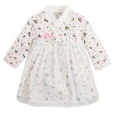 BEBENIZ 孩童韓服造型碎花泡泡裙長袖包屁衣