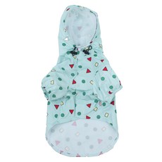 QIDINA 防水寵物雨衣防風防水衣, 1件, 藍綠色