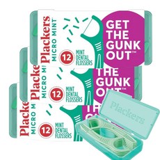 plackers 派樂絲 MicroMint 旅行盒牙線, 8cm, 12入, 3個