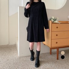 베러스윗 라운드넥 코듀로이 미디 원피스