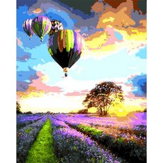 Aiemmini DIY 星光畫+光纖心情燈套組 40 x 50cm, 熱氣球