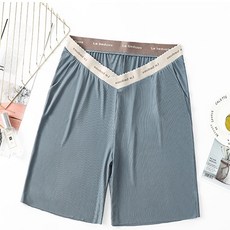 레터링 캐주얼 와이드 5부 임산부 반바지