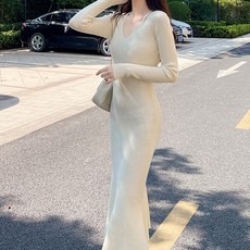 LUNAGIRL 針織連身魚尾裙, 淺褐色