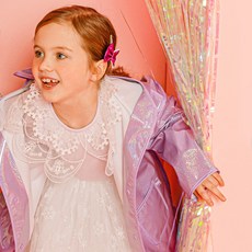 Bimbo Bimba 女童刺繡領網紗長袖T恤