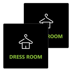 Garden in the City 壓克力更衣室標誌牌 13cm x 13cm x T 3mm, 2個, 黑色(B-36)