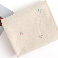 Lily Fabric 刺繡20支棉布2件組, 蜂蜜櫻桃 + 自然色