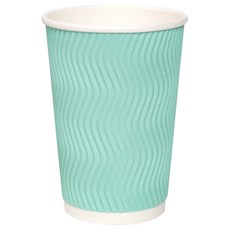 해피팩 한결 단열 웨이브 카페 종이컵 민트 380ml, 4개, 25개입