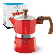 grosche 米蘭摩卡壺 3杯, 紅色, 1個
