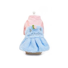 狗狗蓬鬆Babycat玫瑰洋裝, 藍色