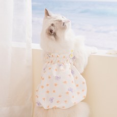 웨이비데이즈 반려동물 여름용 꽃무늬 멜빵 티셔츠 W265-0126T, TYPE2(W265-0126T2S), 1개