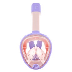 diveepro 兒童用 極限 全臉 浮潛 面罩 + 收納袋, 水百合色