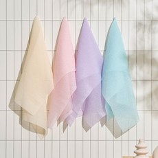 SHABATH 每日使用粉彩色沐浴巾, 1組, 藍色+紫色+粉紅色+黃色, 4入