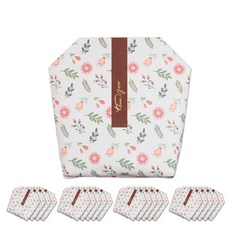 花園禮物袋 Medium 20入 + 腰封貼紙 20入, 白色(禮物袋), 棕色(腰封貼紙), 1套