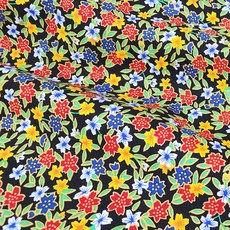 Leuhome 20支棉布料 黑色小碎花布料, 多色, 1個