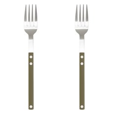 Bogen Sentier 餐具 晚餐叉 銀色, 酪梨色, 2個