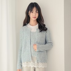 CocoDream 青少年蕾絲層次開襟衫 + 無袖背心套組