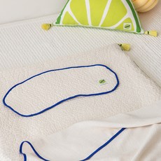 100支棉絎縫孩童拍嗝巾, 1條, 象牙色 藍色