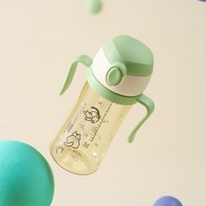 BEBE PICK 孩童一鍵式按壓彈蓋PPSU吸管水杯, 1個, 三葉草花園貓, 250ml