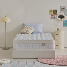 웰퍼니쳐 허리엔 버터 본넬 필로우탑 매트리스 블루 스트라이프 방문설치, 25cm, 미디엄소프트