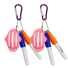 GoGolf 高爾夫球推桿三線劃線器, 粉紅色(劃線器框架), 隨機出貨(簽字筆, 掛鉤), 2個