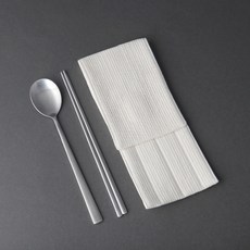 inspoon 絎縫餐具袋 + 查理1人份餐具組合, 混合顏色, 絎縫餐具袋 + 湯匙 + 筷子, 1套
