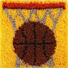 刺繡DIY包 30*30cm, D5棕色籃球款