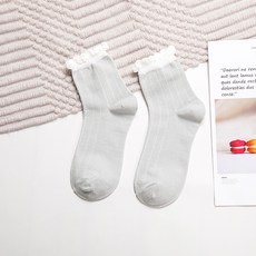 孕婦四季棉質舒適襪 淺灰色, 5雙