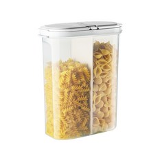 칸칸이 2칸 밀폐 잡곡통, 화이트, 1개