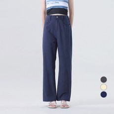 어썸어라운드 여성용 컴포터블 하이웨스트 일자핏 코튼 팬츠