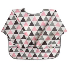 더해피 아동용 미술가운 방수 긴팔앞치마 북유럽삼각, 연분홍