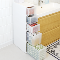 MBKO 現代夾縫抽屜櫃套組, 1組, 白色