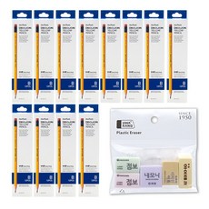 munhwa B鉛筆 144入+橡皮擦組, 黃色（鉛筆）, 1套