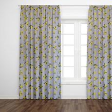 檸檬水棉質窗型窗簾 2入, 混色