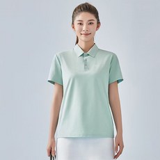 엘쏘 여성용 베이직 파스텔 컬러 카라 반팔 티셔츠