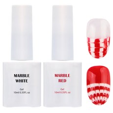 IVIt MARBLE凝膠指甲油 2款組, 白色+紅色, 1組, 20ml