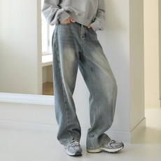 女款內刷毛氣球版型寬管牛仔長褲 SP294