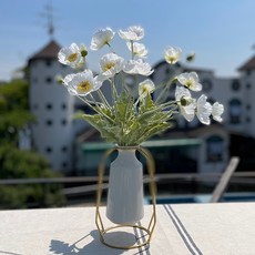 MORIANN 優質人造罌粟花 5入組, 白色