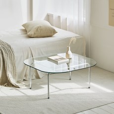 MAISON DE COMME MA Arco 玻璃桌 800 x 800 x 350 公釐, 透明